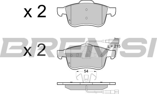 Bremsi BP3413 - Тормозные колодки, дисковые, комплект autodnr.net