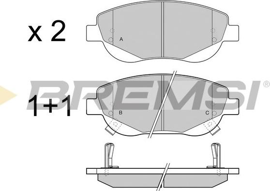 Bremsi BP3421 - Гальмівні колодки, дискові гальма autocars.com.ua