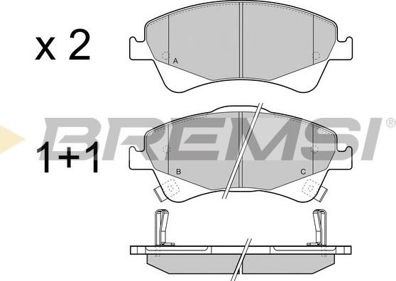 Bremsi BP3422 - Гальмівні колодки, дискові гальма autocars.com.ua