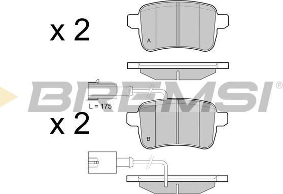 Bremsi BP3438 - Гальмівні колодки, дискові гальма autocars.com.ua