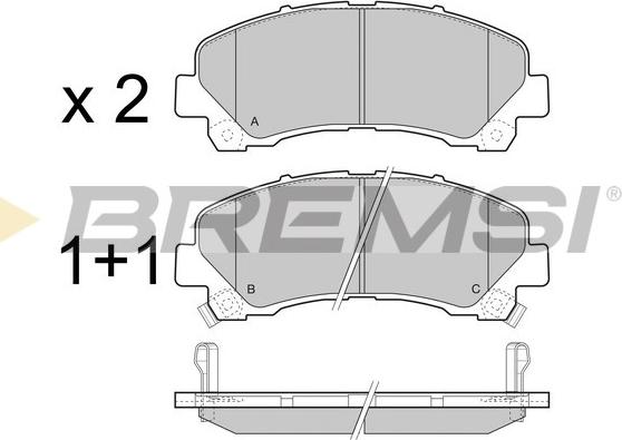 Bremsi BP3442 - Гальмівні колодки, дискові гальма autocars.com.ua
