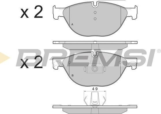 Bremsi BP3451 - Гальмівні колодки, дискові гальма autocars.com.ua