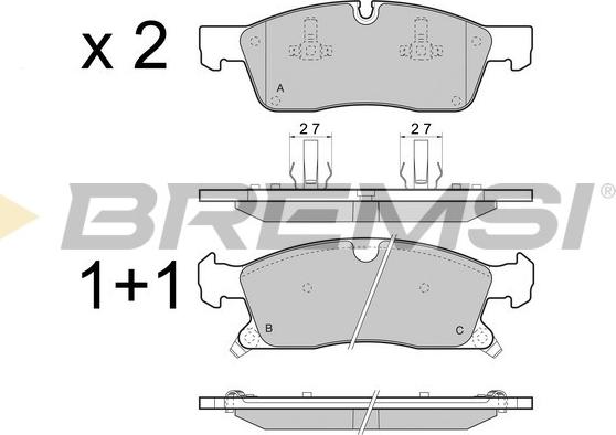 Bremsi BP3460 - Гальмівні колодки, дискові гальма autocars.com.ua