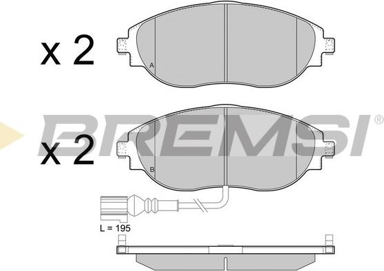 Bremsi BP3474 - Гальмівні колодки, дискові гальма autocars.com.ua