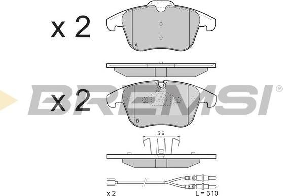 Bremsi BP3487 - Гальмівні колодки, дискові гальма autocars.com.ua