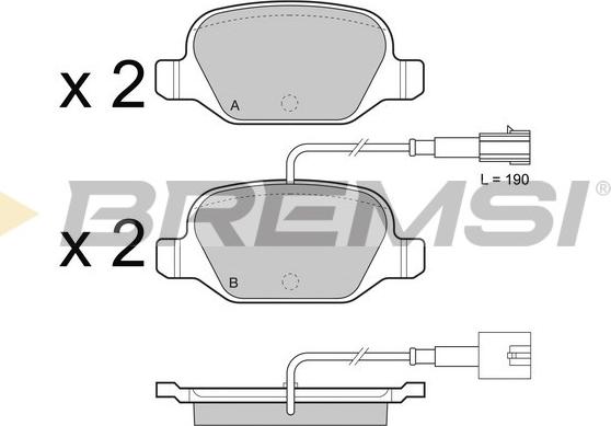 Bremsi BP3489 - Гальмівні колодки, дискові гальма autocars.com.ua