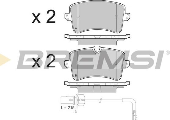 Bremsi BP3493 - Гальмівні колодки зад. Audi A6 10- TRW autocars.com.ua