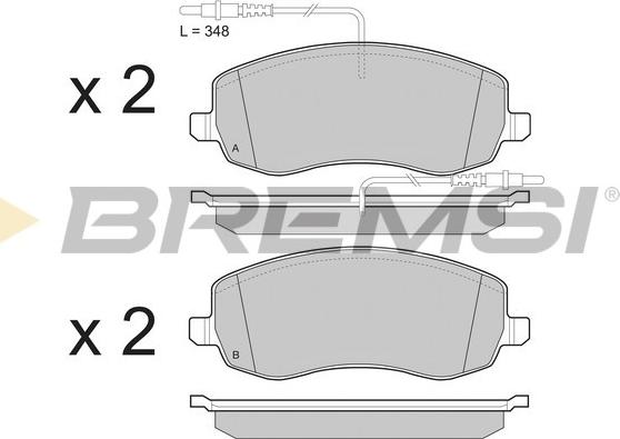 Bremsi BP3499 - Гальмівні колодки, дискові гальма autocars.com.ua