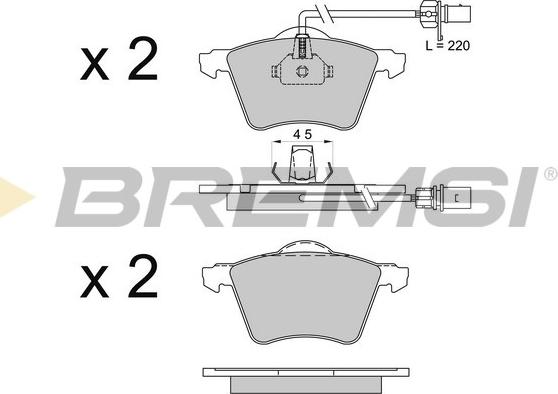 Bremsi BP3506 - Тормозные колодки, дисковые, комплект autodnr.net