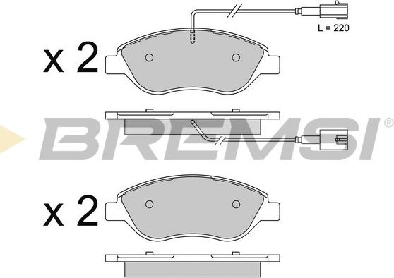 Bremsi BP3507 - Гальмівні колодки, дискові гальма autocars.com.ua