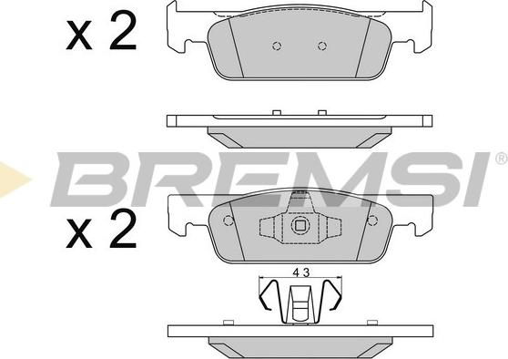 Bremsi BP3512 - Гальмівні колодки, дискові гальма autocars.com.ua