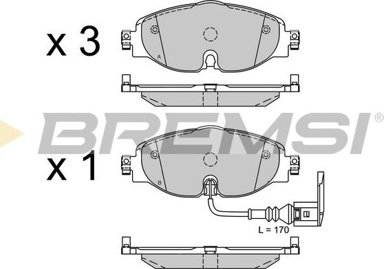 Bremsi BP3516 - Гальмівні колодки, дискові гальма autocars.com.ua