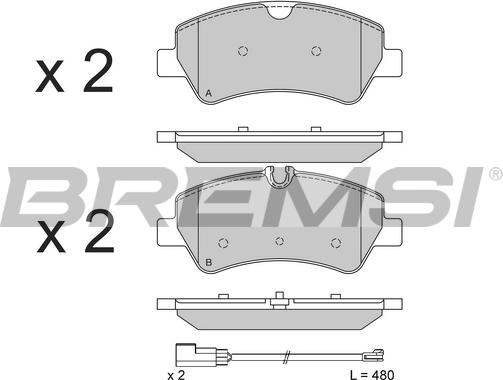 Bremsi BP3526 - Гальмівні колодки, дискові гальма autocars.com.ua