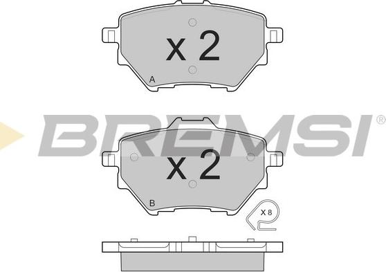 Bremsi BP3561 - Гальмівні колодки, дискові гальма autocars.com.ua