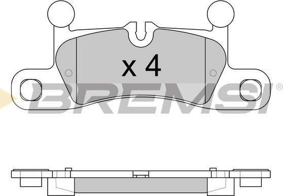 Bremsi BP3585 - Тормозные колодки зад. Porsche Cayenne 92A 10- Brembo autocars.com.ua