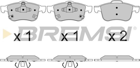 Bremsi BP3626 - Гальмівні колодки, дискові гальма autocars.com.ua