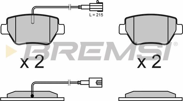 Bremsi BP3659 - Гальмівні колодки, дискові гальма autocars.com.ua