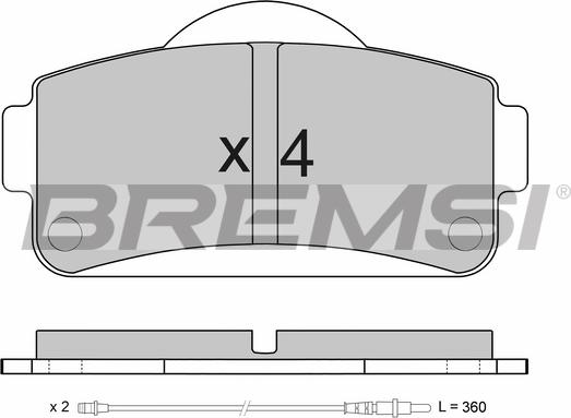 Bremsi BP3663 - Гальмівні колодки, дискові гальма autocars.com.ua