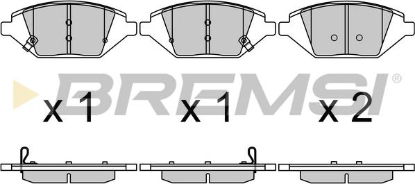 Bremsi BP3724 - Гальмівні колодки, дискові гальма autocars.com.ua