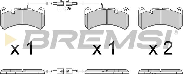 Bremsi BP3764 - Гальмівні колодки, дискові гальма autocars.com.ua