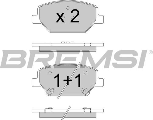 Bremsi BP3775 - Гальмівні колодки, дискові гальма autocars.com.ua