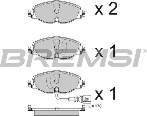 Bremsi BP3782 - Гальмівні колодки, дискові гальма autocars.com.ua