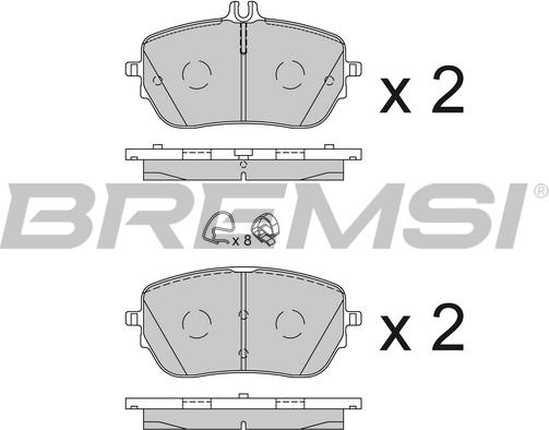 Bremsi BP3853 - Тормозные колодки, дисковые, комплект autodnr.net