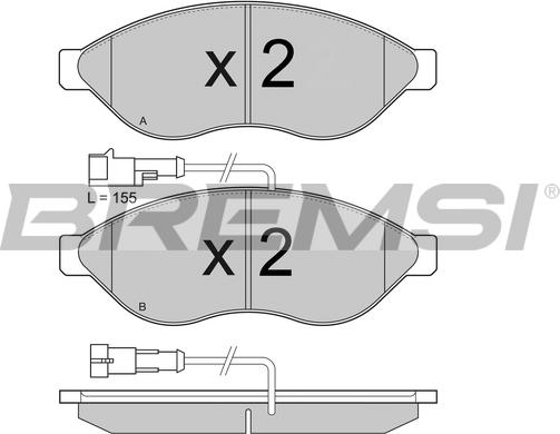 Bremsi BP3868 - Тормозные колодки, дисковые, комплект autodnr.net