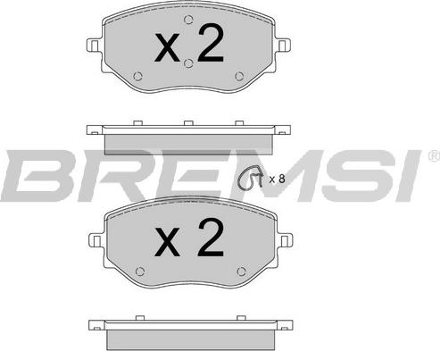 Bremsi BP3889 - Гальмівні колодки, дискові гальма autocars.com.ua
