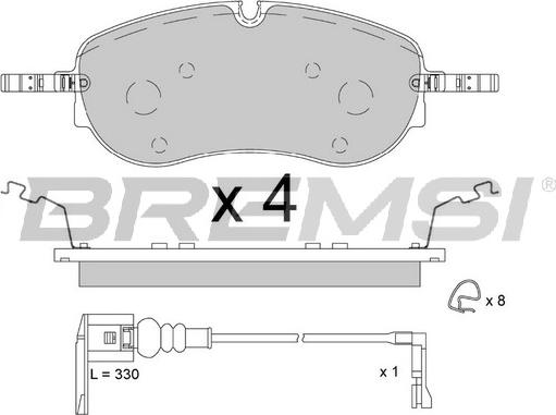 Bremsi BP3911 - Тормозные колодки, дисковые, комплект autodnr.net