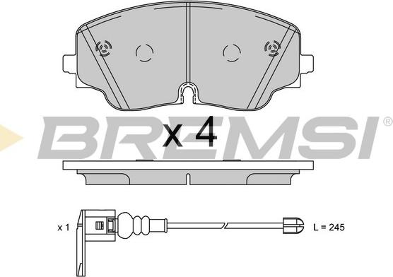 Bremsi BP3928 - Тормозные колодки, дисковые, комплект autodnr.net