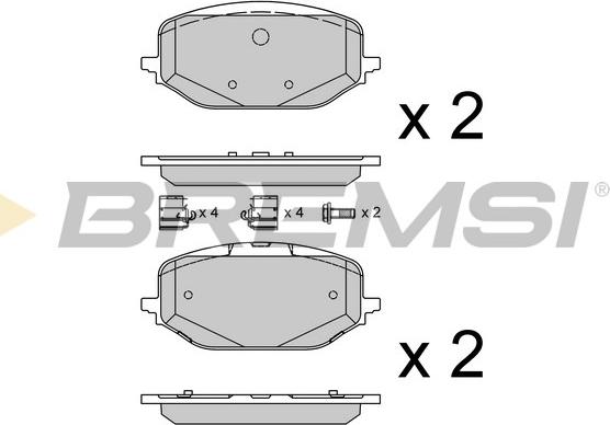 Bremsi BP3952 - Гальмівні колодки, дискові гальма autocars.com.ua