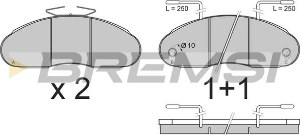 Bremsi BP7307 - Гальмівні колодки, дискові гальма autocars.com.ua