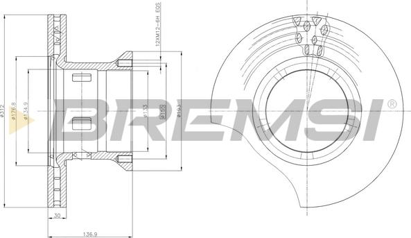 Bremsi CD5102V - Гальмівний диск autocars.com.ua