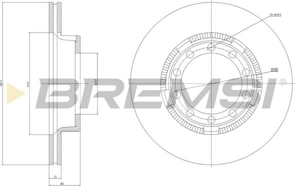 Bremsi CD5109V - Гальмівний диск autocars.com.ua