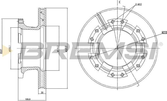 Bremsi CD5122V - Гальмівний диск autocars.com.ua