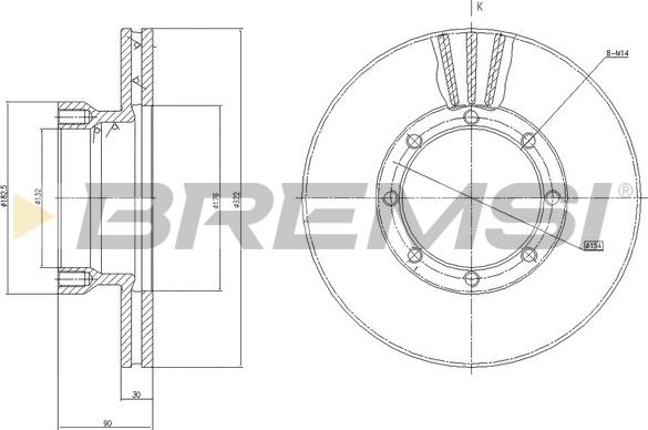 Bremsi CD5131V - Гальмівний диск autocars.com.ua