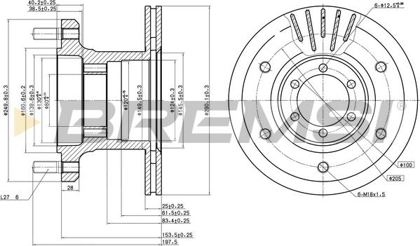 Bremsi CD5133V - Гальмівний диск autocars.com.ua