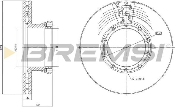 Bremsi CD5143V - Гальмівний диск autocars.com.ua