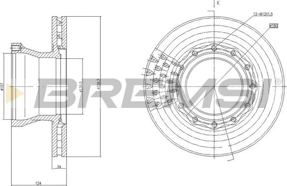 Bremsi CD5148V - Гальмівний диск autocars.com.ua