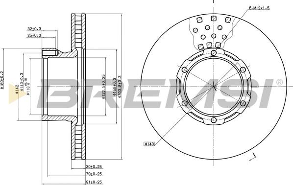 Bremsi CD5162V - Гальмівний диск autocars.com.ua