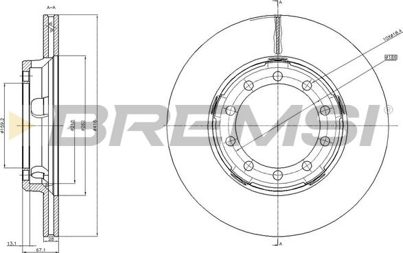 Bremsi CD5179V - Гальмівний диск autocars.com.ua