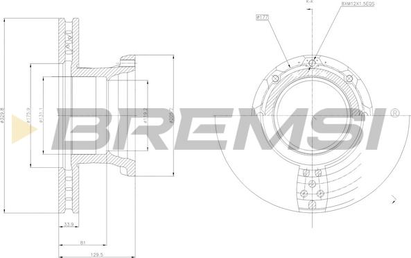 Bremsi CD5216V - Гальмівний диск autocars.com.ua