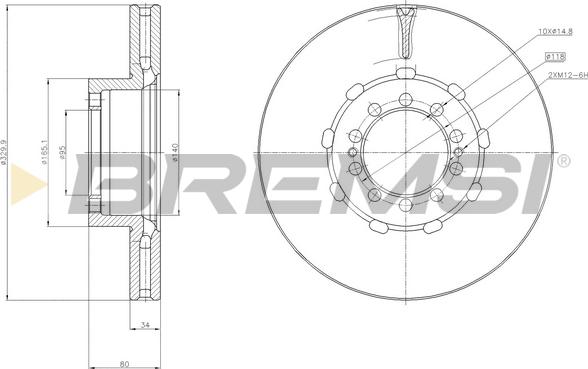 Bremsi CD5218V - Гальмівний диск autocars.com.ua