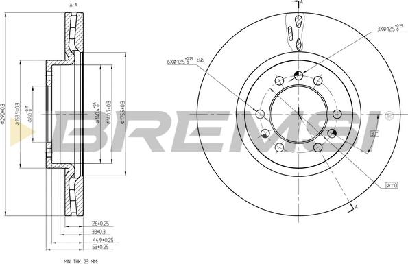 Bremsi CD5235V - Гальмівний диск autocars.com.ua