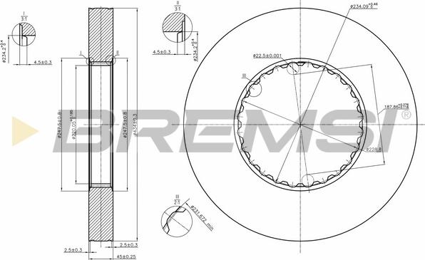 Bremsi CD5249S - Гальмівний диск autocars.com.ua