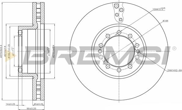 Bremsi CD5257V - Гальмівний диск autocars.com.ua