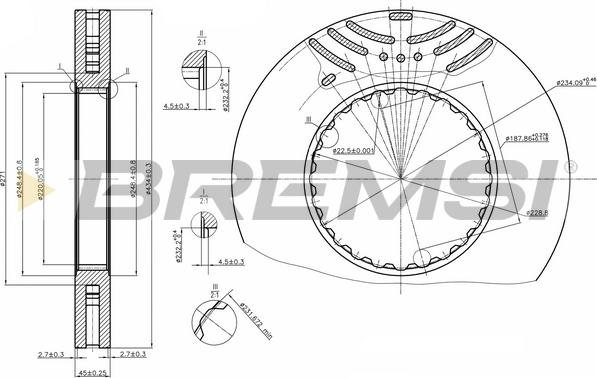 Bremsi CD5259V - Гальмівний диск autocars.com.ua