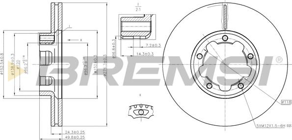 Bremsi CD5261V - Гальмівний диск autocars.com.ua