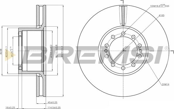 Bremsi CD5286V - Гальмівний диск autocars.com.ua